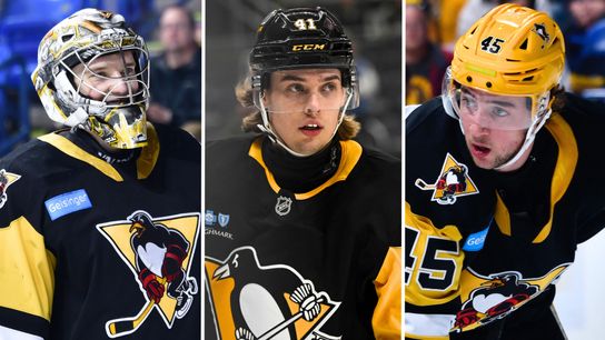 Ranking the Penguins' top 10 prospects ... for now taken in Downtown (Top story). Photo by WBS Penguins / Getty